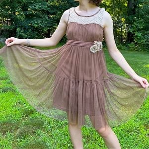 Modcloth RYU romantic peasant party dress, S.